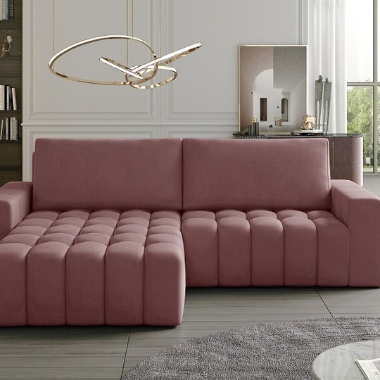 245 cm pločio kampinė sofa su miegojimo funkcija