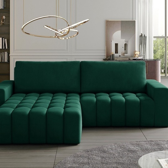 245 cm kampinė sofa su miegojimo funkcija