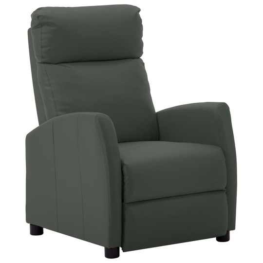 Atlošiamas krėslas, pilka spalva, dirbtinė oda - Foteliai