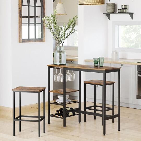 Baro stalas 110 x 40 x 90 cm., ruda/juoda - Baro stalai