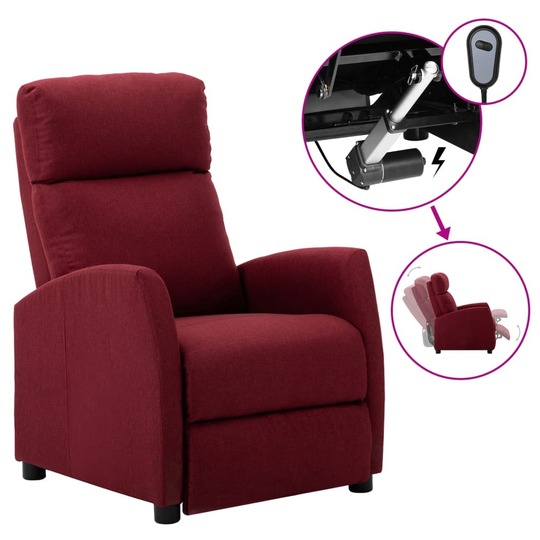 Elektrinis atlošiamas krėslas (vyno raudonos spalvos) - Foteliai