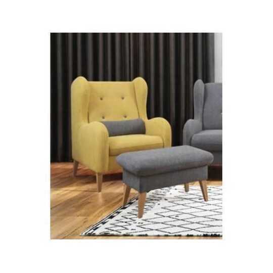 Fotelis + pufas LATI LE - Minkštų baldų komplektai