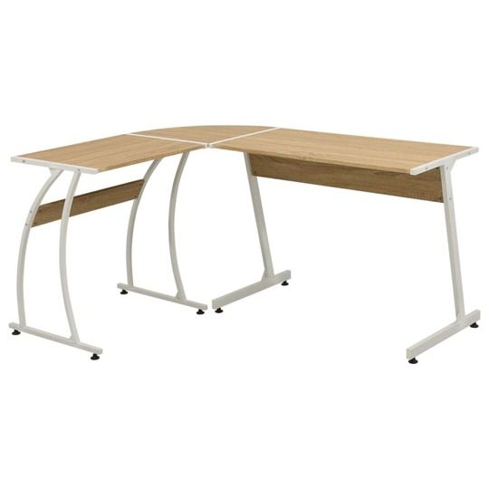 Kampinis rašomasis stalas, L formos, ąžuolas - Darbo stalai