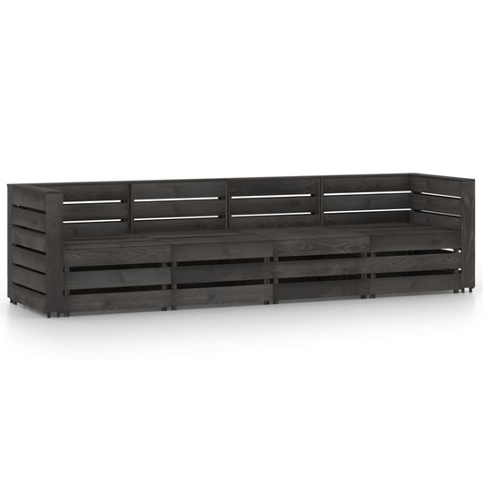 Keturvietė sodo sofa (pilkai impregnuota) - Foteliai, sofos