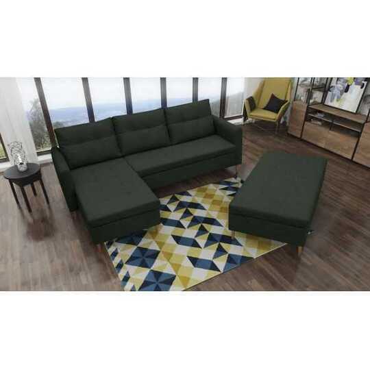 Ergonomiška kampinė sofa su mediniu rėmu ir T30 putomis