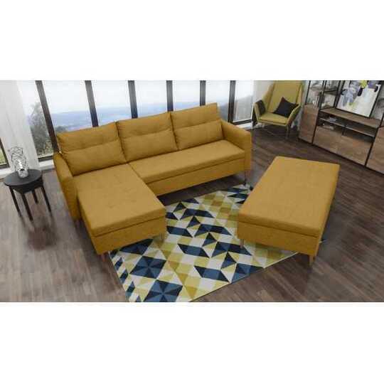 Ergonomiška kampinė sofa su mediniu rėmu ir T30 putomis