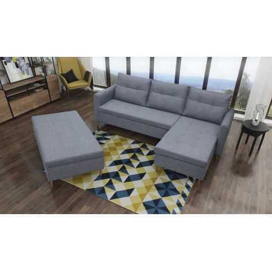 Ergonomiška kampinė sofa su mediniu rėmu ir T30 putomis