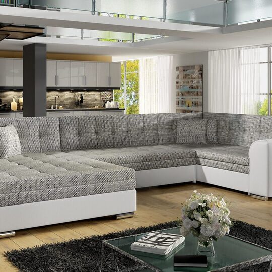 Elegantiška minkšta sofa su atlošu