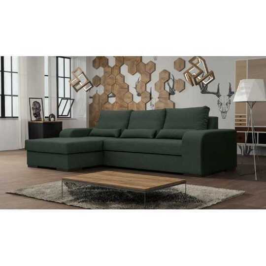 Kampinė sofa su miego funkcija, mediniu rėmu ir T30 putomis