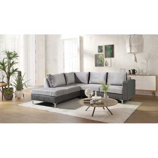 Kampinė sofa su minkštu Velvetto 04 audiniu