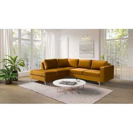 Kampinė sofa Tiffany 8, medinis rėmas, minkšta sėdynė