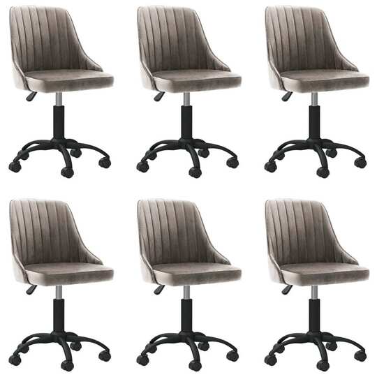 Pasukamos, aksominės, valgomojo kėdės, 6 vnt., šviesiai pilkos - Kėdės