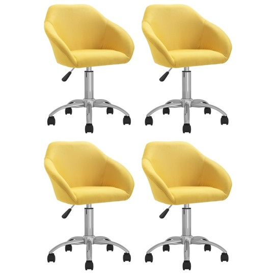 Pasukamos valgomojo kėdės 4vnt., geltonos spalvos, audinys - Kėdės