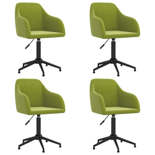 Pasukamos valgomojo kėdės, (4vnt.), šviesiai žalios, aksomas - Kėdės