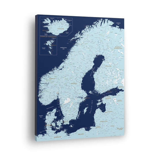 Skandinavijos žemėlapis Nr.10 Mėlynas azuritas - Paveikslai