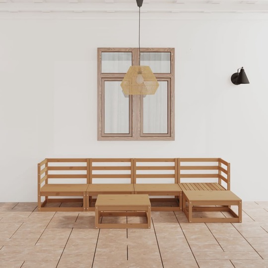Sodo poilsio baldų komplektas (6 d., medaus rudas) - Lauko baldų komplektai