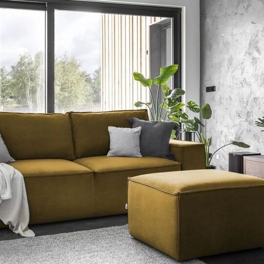 Šiuolaikiška 260 cm sofa su miegamąja dalimi