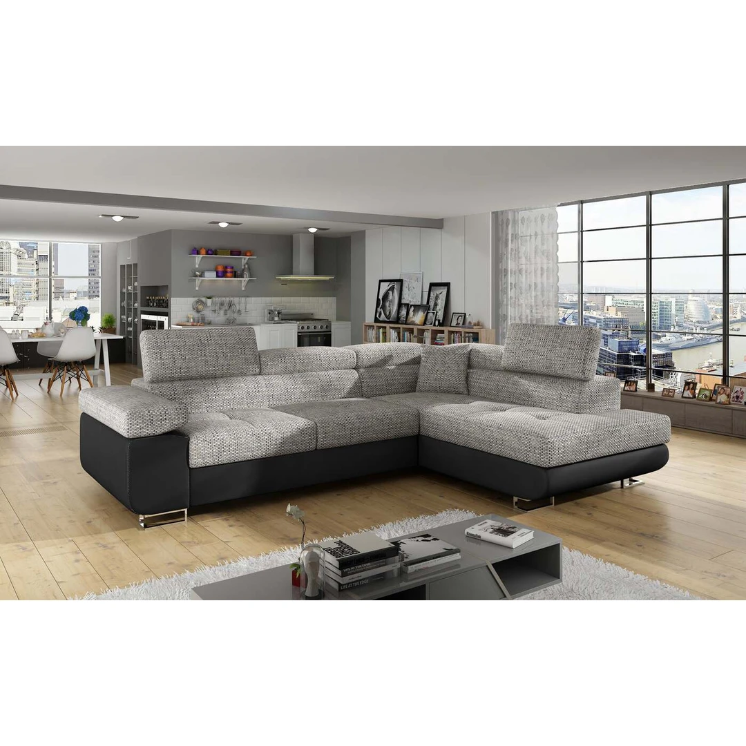 Erdvi ir daugiafunkcė kampinė sofa-lova EL3550