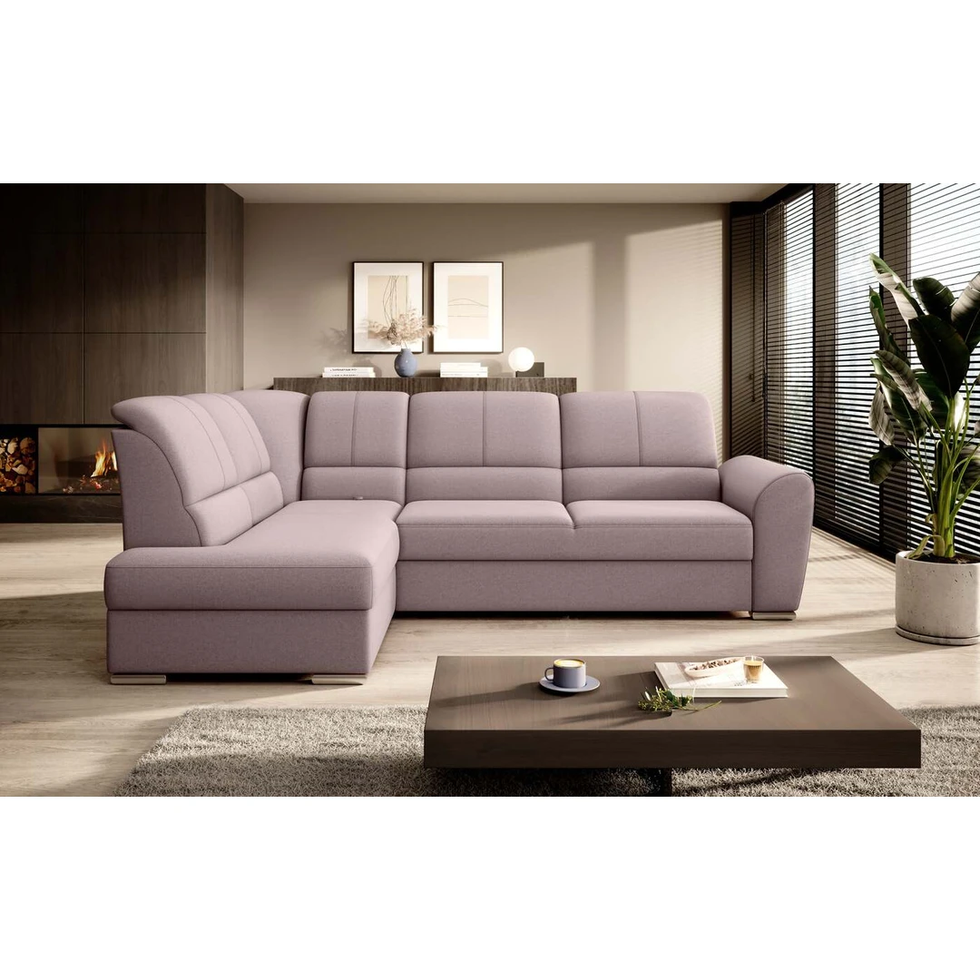 Kampinė sofa EL4636 su dideliu patalynės konteineriu