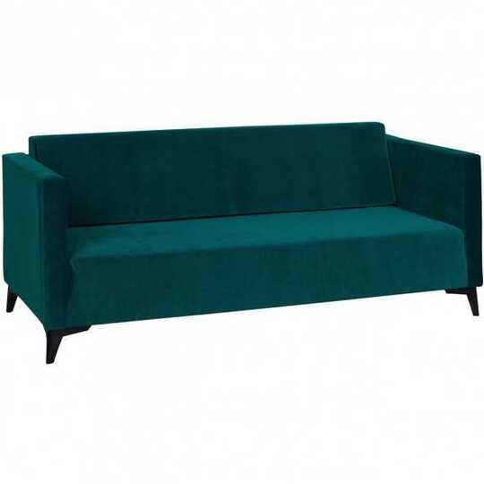 Elegantiška juoda sofa su blizgiomis kojomis