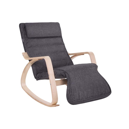 Supama kėdė su reguliuojama kojų atrama LYY42GYZ, tamsiai pilkos spalvos - Supamieji krėslai, supynės