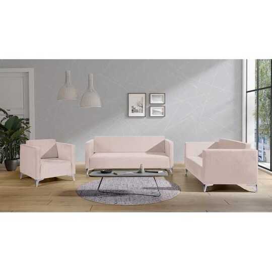 Ergonomiška trivietė sofa Solo 251, chromo kojos