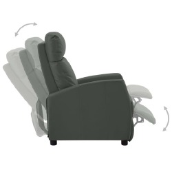 Atlošiamas krėslas, pilka spalva, dirbtinė oda - Foteliai