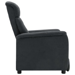 Atlošiamas krėslas, tamsiai pilkas, dirbtinė versta oda - Foteliai