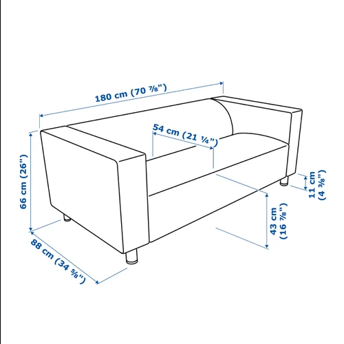 Dvivietė pilka sofa Klippan iš IKEA - Sofos