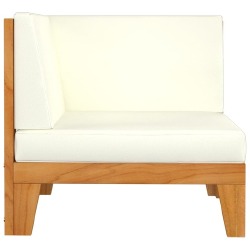 Dvivietė sofa su kreminėmis pagalvėlėmis, akacijos masyvas - Foteliai, sofos