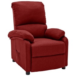 Elektrinis atlošiamas krėslas, raudonojo vyno spalvos, audinys - Foteliai