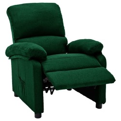 Elektrinis atlošiamas krėslas, tamsiai žalios spalvos, audinys - Foteliai