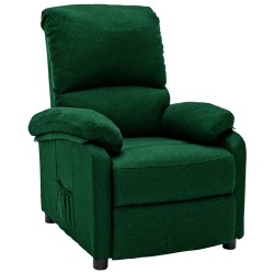 Elektrinis atlošiamas krėslas, tamsiai žalios spalvos, audinys - Foteliai