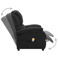 Elektrinis masažinis krėslas, juodos spalvos, audinys - Foteliai