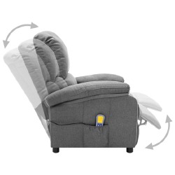 Elektrinis masažinis krėslas, šviesiai pilkas, audinys - Foteliai