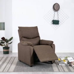 Elektrinis masažinis TV krėslas, rudos spalvos, audinys - Foteliai