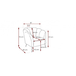 Patogi kėdė su 58 cm gylio sėdyne ir 44 cm atlošu