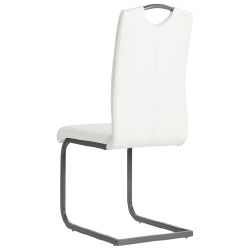 Gembinės valgomojo kėdės (4 vnt, baltos, dirbt. oda) - Kėdės