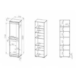 Moderni spinta sniego pušies ir MDF New Grey spalvų derinyje