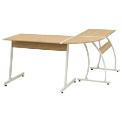 Kampinis rašomasis stalas, L formos, ąžuolas - Darbo stalai