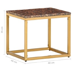 Kavos staliukas, rudas, 40x40x35cm, tikras akmuo - Žurnaliniai (kavos) staliukai