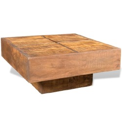 Kavos staliukas, rudas, kvadratinis, masyvi mango mediena