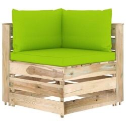 Keturvietė sodo sofa su žaliomis pagalvėmis - Foteliai, sofos