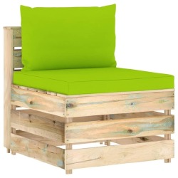 Keturvietė sodo sofa su žaliomis pagalvėmis - Foteliai, sofos