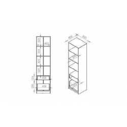 Moderni spinta su ištraukamais stalčiais, 50x199x41 cm