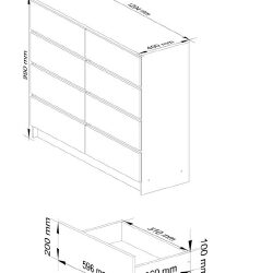 Wenge spalvos komoda CHEST K120 – puikus pasirinkimas bet kokiam interjerui