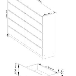 Komoda K 160cm – tvirta ir funkcionali