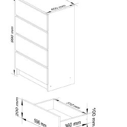 Komoda su ABS briaunomis