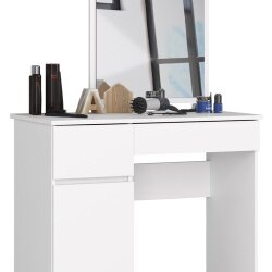 Kosmetinis staliukas NORE P-2/SL su veidrodžiu, 500x600 mm., baltas