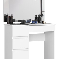 Kosmetinis staliukas NORE T-6/SL su veidrodžiu, 900x600 mm, baltas